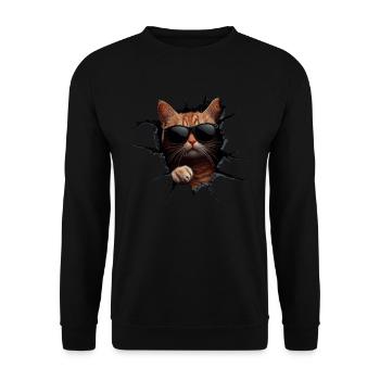 Funny Cats Cat Owner Cute Cat Pet - Unisex Sweatshirt - black - Front - Alina (178cm) & Michal (187cm)