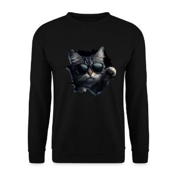 Funny Cats Cat Owner Cute Cat Pet - Unisex Sweatshirt - black - Front - Alina (178cm) & Michal (187cm)