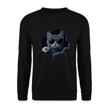 Funny Cats Cat Owner Cute Cat Pet - Unisex Sweatshirt - black - Front - Alina (178cm) & Michal (187cm)