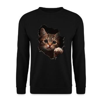 Funny Cats Cat Owner Cute Cat Pet - Unisex Sweatshirt - black - Front - Alina (178cm) & Michal (187cm)