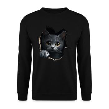 Funny Cats Cat Owner Cute Cat Pet - Unisex Sweatshirt - black - Front - Alina (178cm) & Michal (187cm)