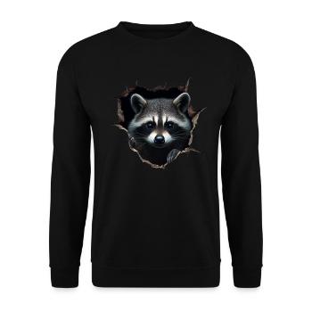 drôle raton laveur raton laveur amant mignon zoo animal - Sweat-shirt Unisexe - noir - Devant - Alina (178cm) & Michal (187cm)