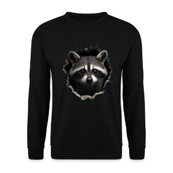 drôle raton laveur raton laveur amant mignon zoo animal - Sweat-shirt Unisexe - noir - Devant - Alina (178cm) & Michal (187cm)