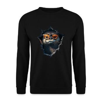 Funny Otter Otter Lover Cute Otter Zoo - Unisex Sweatshirt - black - Front - Alina (178cm) & Michal (187cm)