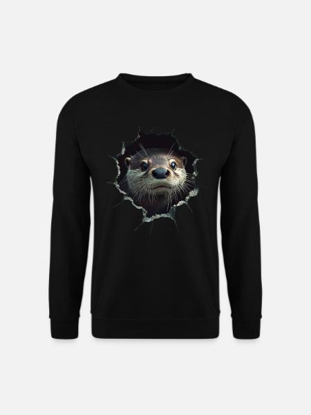 Lustiges Otter Otter Liebhaber Süße Otter Zoo - Unisex Pullover - Schwarz