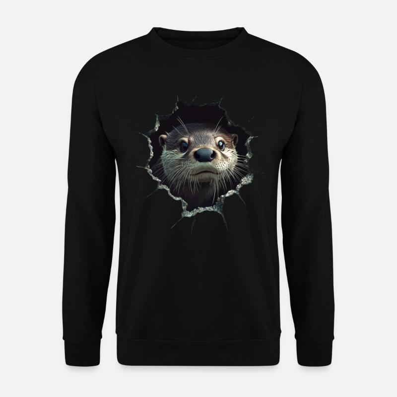Lustiges Otter Otter Liebhaber Süße Otter Zoo - Unisex Pullover - Schwarz