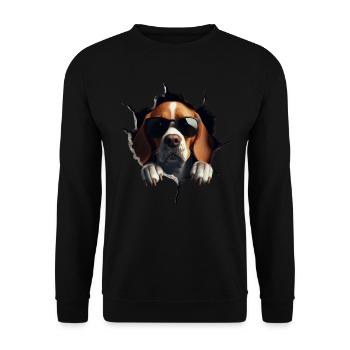Drôle de chien propriétaire Chien mignon Beagle - Sweat-shirt Unisexe - noir - Devant - Alina (178cm) & Michal (187cm)