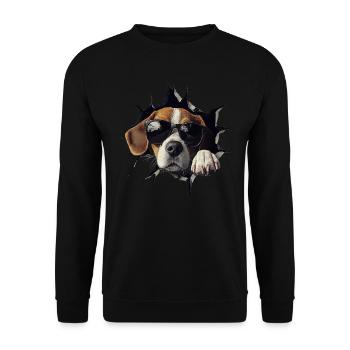 Drôle de chien propriétaire Chien mignon Beagle - Sweat-shirt Unisexe - noir - Devant - Alina (178cm) & Michal (187cm)
