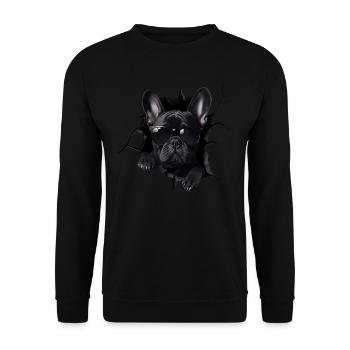Drôle de chien propriétaire Chien mignon Bouledogue - Sweat-shirt Unisexe - noir - Devant - Alina (178cm) & Michal (187cm)