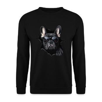 Drôle de chien propriétaire Chien mignon Bouledogue - Sweat-shirt Unisexe - noir - Devant - Alina (178cm) & Michal (187cm)