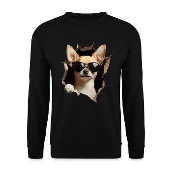 Drôle de chien propriétaire Chien mignon Chihuahua - Sweat-shirt Unisexe - noir - Devant - Alina (178cm) & Michal (187cm)