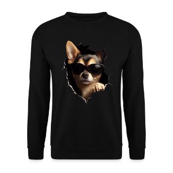 Drôle de chien propriétaire Chien mignon Chihuahua - Sweat-shirt Unisexe - noir - Devant - Alina (178cm) & Michal (187cm)