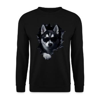 Drôle de chiens Propriétaire de chien Chien mignon Husky - Sweat-shirt Unisexe - noir - Devant - Alina (178cm) & Michal (187cm)