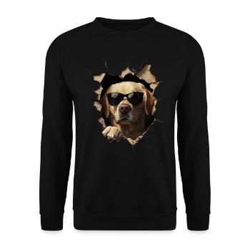 Drôle de chien propriétaire Chien mignon Labrador - Sweat-shirt Unisexe - noir - Devant - Alina (178cm) & Michal (187cm)