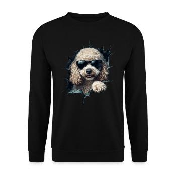 Drôle de chien propriétaire Chien mignon caniche - Sweat-shirt Unisexe - noir - Devant - Alina (178cm) & Michal (187cm)