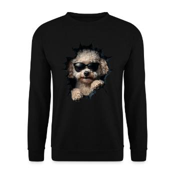 Drôle de chien propriétaire Chien mignon caniche - Sweat-shirt Unisexe - noir - Devant - Alina (178cm) & Michal (187cm)