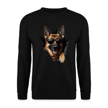 Drôle de chien propriétaire Chien mignon Chien de berger - Sweat-shirt Unisexe - noir - Devant - Alina (178cm) & Michal (187cm)
