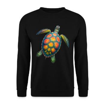 Amoureux des tortues de mer Motif safari animalier - Sweat-shirt Unisexe - noir - Devant - Alina (178cm) & Michal (187cm)