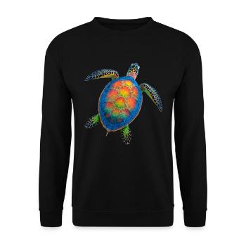 Amoureux des tortues de mer Motif safari animalier - Sweat-shirt Unisexe - noir - Devant - Alina (178cm) & Michal (187cm)