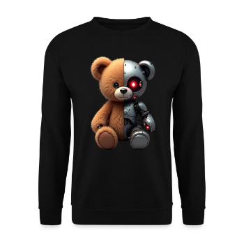 Robot Drôle Tech Ours En Peluche Cyborg Animal Ours - Sweat-shirt Unisexe - noir - Devant - Alina (178cm) & Michal (187cm)