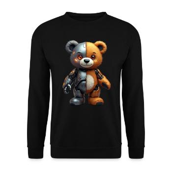 Robot Drôle Tech Ours En Peluche Cyborg Animal Ours - Sweat-shirt Unisexe - noir - Devant - Alina (178cm) & Michal (187cm)