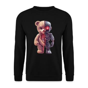 Robot Drôle Tech Ours En Peluche Cyborg Animal Ours - Sweat-shirt Unisexe - noir - Devant - Alina (178cm) & Michal (187cm)