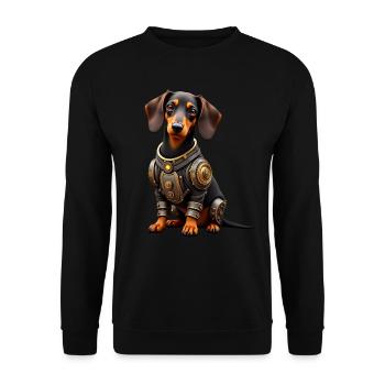 Funny Robot Dog Cyborg Animal AI Dog Robot - Unisex Sweatshirt - black - Front - Alina (178cm) & Michal (187cm)