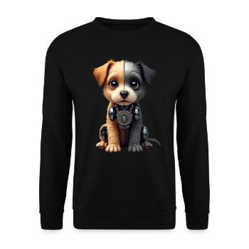 Funny Robot Dog Cyborg Animal AI Dog Robot - Unisex Sweatshirt - black - Front - Alina (178cm) & Michal (187cm)