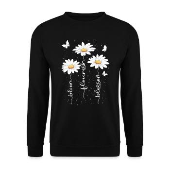 Fleurs d’été Fleur Inspiration Dicton de motivation - Sweat-shirt Unisexe - noir - Devant - Alina (178cm) & Michal (187cm)