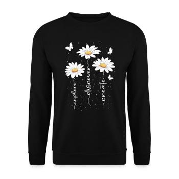 Fleurs d’été Fleur Inspiration Dicton de motivation - Sweat-shirt Unisexe - noir - Devant - Alina (178cm) & Michal (187cm)