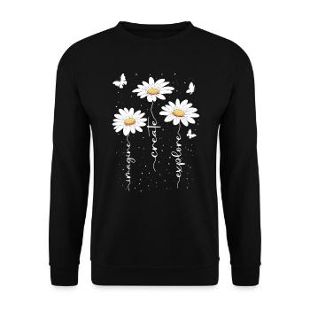 Fleurs d’été Fleur Inspiration Dicton de motivation - Sweat-shirt Unisexe - noir - Devant - Alina (178cm) & Michal (187cm)