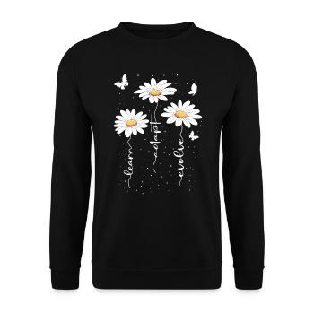 Fleurs d’été Fleur Inspiration Dicton de motivation - Sweat-shirt Unisexe - noir - Devant - Alina (178cm) & Michal (187cm)