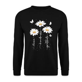Fleurs d’été Fleur Inspiration Dicton de motivation - Sweat-shirt Unisexe - noir - Devant - Alina (178cm) & Michal (187cm)