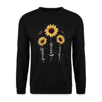 Fleurs d’été Fleur Inspiration Dicton de motivation - Sweat-shirt Unisexe - noir - Devant - Alina (178cm) & Michal (187cm)
