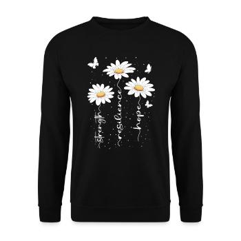 Fleurs d’été Fleur Inspiration Dicton de motivation - Sweat-shirt Unisexe - noir - Devant - Alina (178cm) & Michal (187cm)