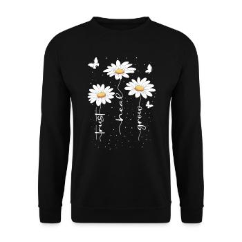 Fleurs d’été Fleur Inspiration Dicton de motivation - Sweat-shirt Unisexe - noir - Devant - Alina (178cm) & Michal (187cm)