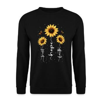 Fleurs d’été Fleur Inspiration Dicton de motivation - Sweat-shirt Unisexe - noir - Devant - Alina (178cm) & Michal (187cm)