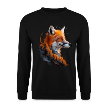 Fox Lover Woodland Flowers Art Foxes Cute Fox - Unisex Sweatshirt - black - Front - Alina (178cm) & Michal (187cm)