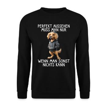 chien drôle disant amoureux des animaux chien drôle chien - Sweat-shirt Unisexe - noir - Devant - Alina (178cm) & Michal (187cm)