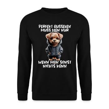 chien drôle disant amoureux des animaux chien drôle chien - Sweat-shirt Unisexe - noir - Devant - Alina (178cm) & Michal (187cm)