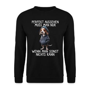 chien drôle disant amoureux des animaux chien drôle chien - Sweat-shirt Unisexe - noir - Devant - Alina (178cm) & Michal (187cm)
