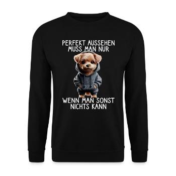 chien drôle disant amoureux des animaux chien drôle chien - Sweat-shirt Unisexe - noir - Devant - Alina (178cm) & Michal (187cm)