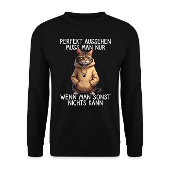 Drôle de chats disant amoureux des animaux Drôle de chat chat - Sweat-shirt Unisexe - noir - Devant - Alina (178cm) & Michal (187cm)
