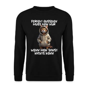 Drôle de chats disant amoureux des animaux Drôle de chat chat - Sweat-shirt Unisexe - noir - Devant - Alina (178cm) & Michal (187cm)