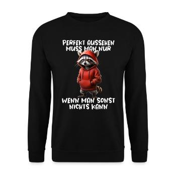 Drôle de raton laveur disant Amoureux des animaux Drôle de raton laveur - Sweat-shirt Unisexe - noir - Devant - Alina (178cm) & Michal (187cm)