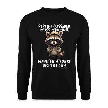 Drôle de raton laveur disant Amoureux des animaux Drôle de raton laveur - Sweat-shirt Unisexe - noir - Devant - Alina (178cm) & Michal (187cm)