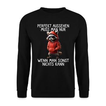 Drôle de raton laveur disant Amoureux des animaux Drôle de raton laveur - Sweat-shirt Unisexe - noir - Devant - Alina (178cm) & Michal (187cm)