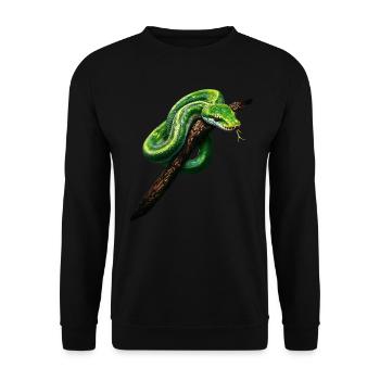 Green Tree Python Snakes Lover Terrarium - Unisex Sweatshirt - black - Front - Alina (178cm) & Michal (187cm)