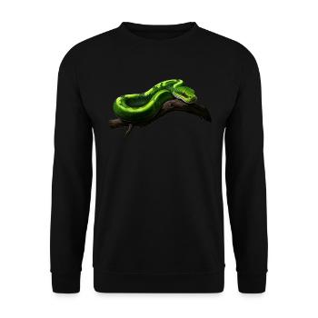 Green Tree Python Snakes Lover Terrarium - Unisex Sweatshirt - black - Front - Alina (178cm) & Michal (187cm)