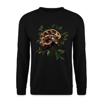 King Python Snakes Lover Terrarium Python - Unisex Sweatshirt - black - Front - Alina (178cm) & Michal (187cm)